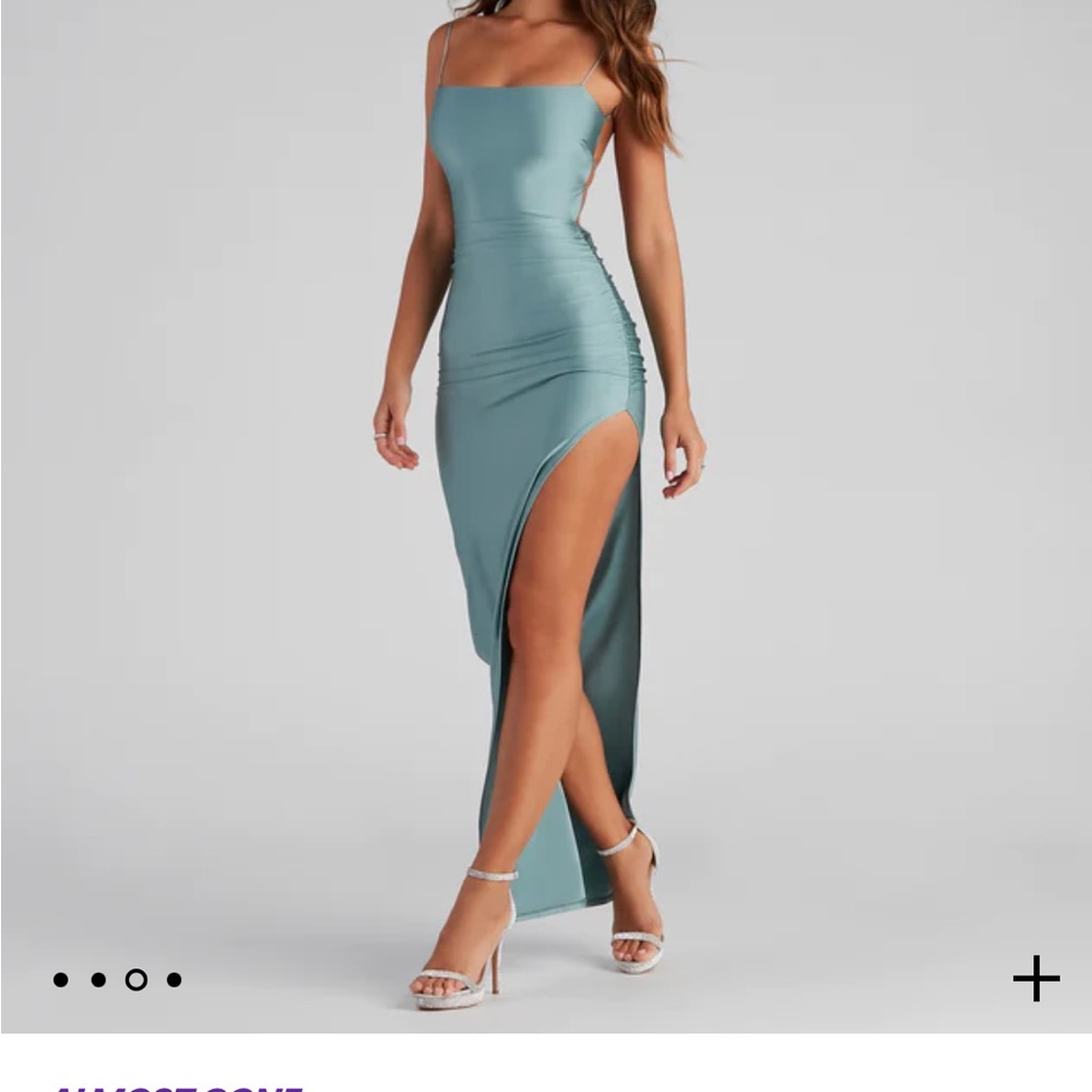 Turquoise prom dress - Picture 2 of 7